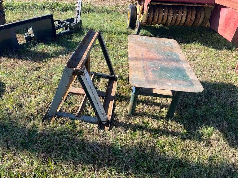 Steel Shop Table & Sawhorse image