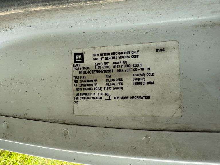 2005 GMC C4500 Truck - Duramax Diesel w/Roll-off Dumpster Bed - Jasper engine w/45,000 miles, Runs & Drives good, 12 yd roll off dumpster, Owner can make additional dumpsters, 333,895 miles showing, Driven to sale site, Lost title applied for