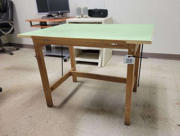 Drafting Table - 42" W x 30" D x 30" H - Adjustment knob missing on one side