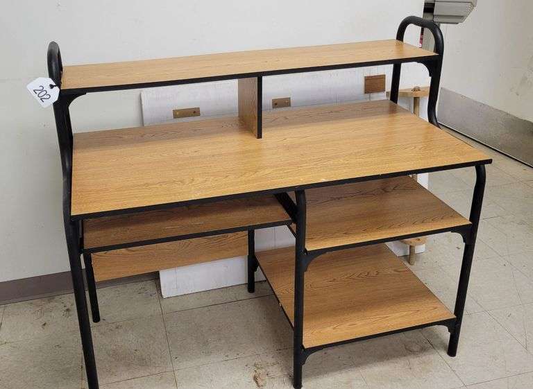 Metal Frame Desk - 48" W x 23 1/4" D x 30 1/2" H (43 1/2" H at back)
