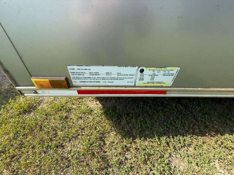 2019 Diamond Cargo Trailer - 6'x12', Bill of Sale Only
