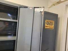 Industrial Utility Cabinet w/Shelves - 36" W x 18" D x 72" H - Door handle works but needs repair