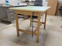 Drafting Table - 42" W x 30" D x 30" H - Adjustment knob missing on one side