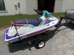 1994 Sea Doo Bombardier Jet Ski & Trailer - 2 seater - Has been changed over so you have to mix 2 cycle oil w/the gas, not automatic mixer