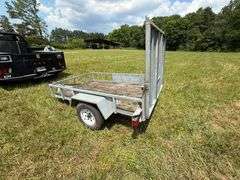 Blackhawk Single Axle Trailer 5'x8' - Drop down ramp, Metal galvanized wire, Good tires - Bill of Sale Only