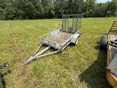 Blackhawk Single Axle Trailer 5'x8' - Drop down ramp, Metal galvanized wire, Good tires - Bill of Sale Only