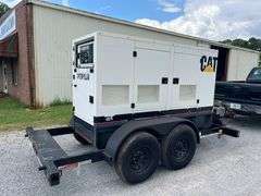 2002 CAT XQ75 KW Generator - Perkins diesel motor, 5281 hours, Electric start, Mounted on 2 axle trailer