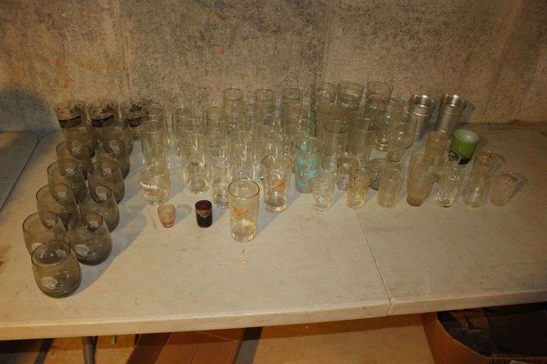 (11) Cincinnati Bengal Glasses, (3) Early Times Glasses, Heaven Hill Bourbon Glass, (2) Old Fitzgerald Glasses, and Misc. image