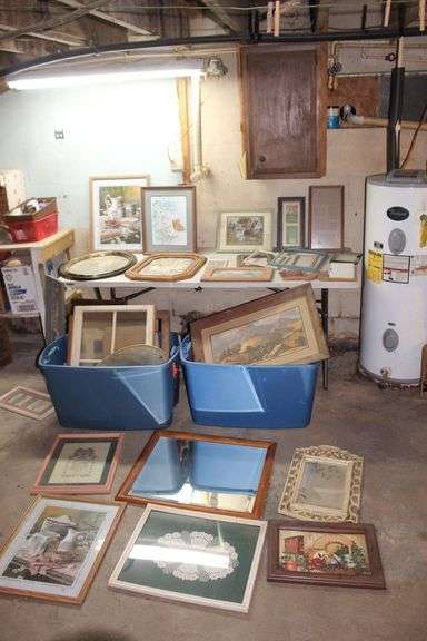 Picture Frames With Prints, Mirrors, and Misc. image