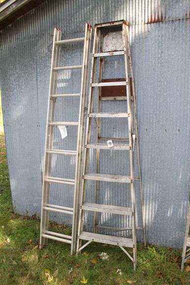 8 Ft. Aluminum Step Ladder and Werner 16 Ft. Extension Ladder image