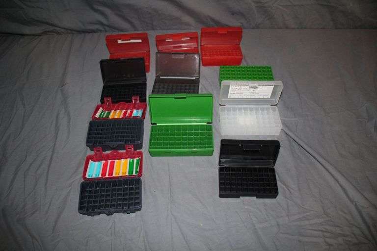 (11) 50 Round Plastic Cartridge Cases for .45 Cal Cartridges image