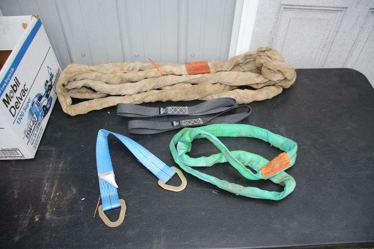 (2) Rhino Nylon Straps, Round Lifting Slings, and Axle Strap image