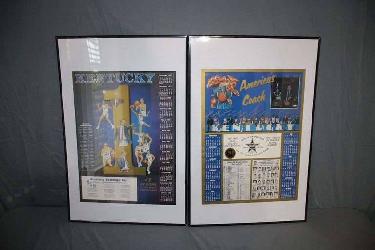 1987 & 1988 University of Kentucky Basketball Calendars in Frames image