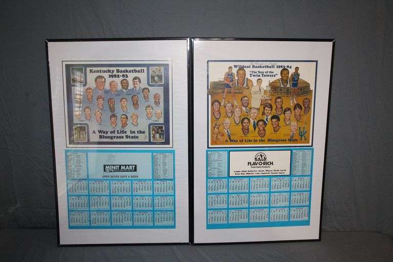 1982 & 1983 University of Kentucky Basketball Calendars in Frames image