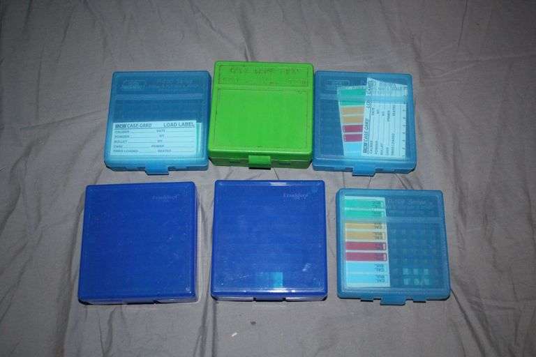 (6) 100 Round Plastic Cartridge Cases for 9mm and 380 Cal Cartridges image