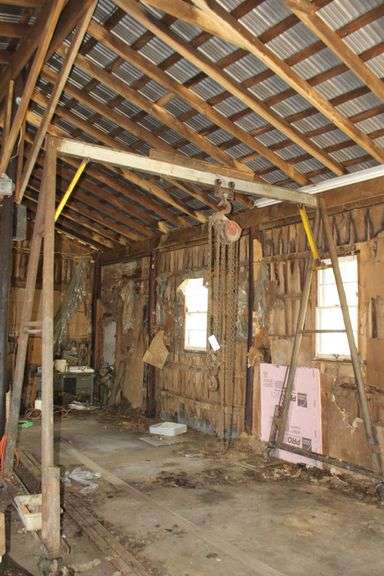 Metal A-Frame on Wheels with Chain Hoist image