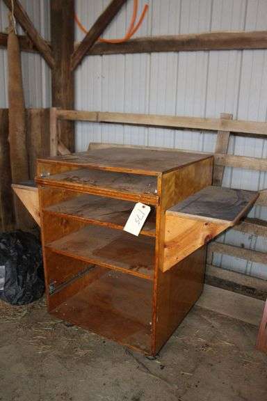 Wooden Utility Cabinet on Wheels image