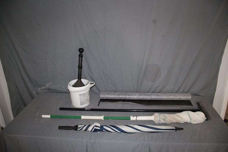 Mop, Plunger, Broom, Pail, Umbrella, and Misc. image