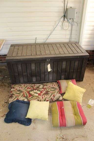 Keter Deck Box and Misc. Cushions image