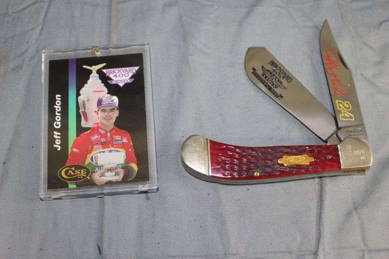 Brickyard 400 Indianapolis Motor Speedway August 6th 1994 Case XX Winner Jeff Gordon 62100 SS 2 Blade Pocket Knife and Card image