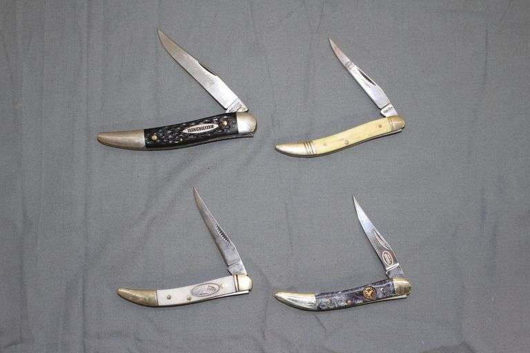 Eagle Edge Single Blade Toothpick Pocket Knife, Rough Rider Single Blade Toothpick Pocket Knife, Winchester Single Blade Toothpick Pocket Knife, and Troublesome Creek Single Blade Toothpick Pocket Knife image