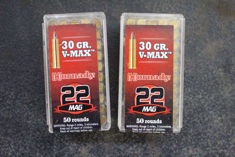 (2) Boxes of Hornady 30 gr VMAX 22 Mag image