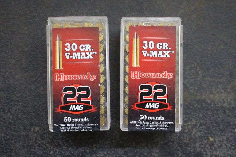 (2) Boxes of Hornady 30 gr VMAX 22 Mag image