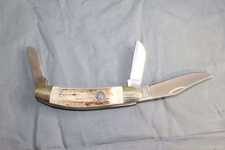 S.W.A.T Smith & Wesson Bullseye Stag Horn CH506ST Sow Beuy 3 Blade Pocket Knife image