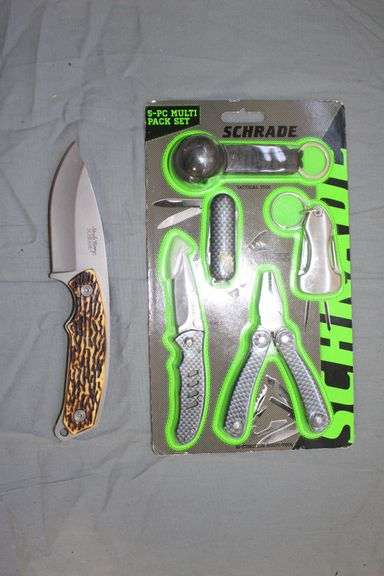 Schrade Uncle Henry Fixed Blade Knife and Schrade 5 Piece Multi Pack Set image