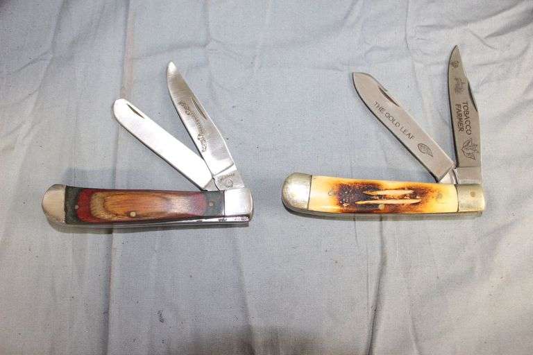 (2) 200th Commemorative Oliver F. Winchester Single Blade Lock Back Pocket Knives and Gerber 4660718A Locking Pocket Knife with Tin image