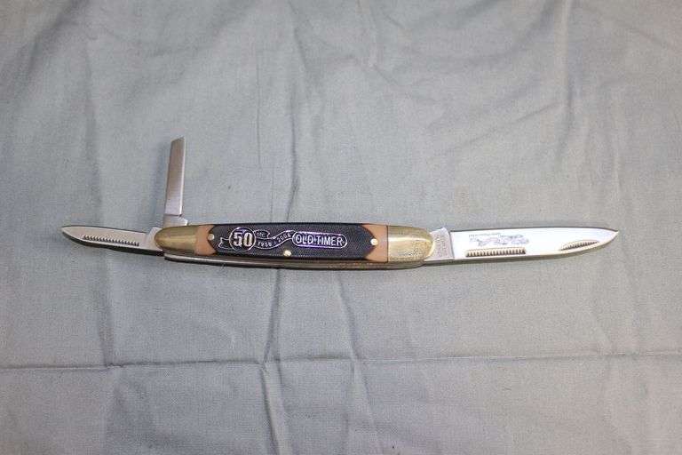 Schrade Old Timer 1958-2008 50 Anniversary 90TANC 3 Blade Pocket Knife, Tin Case image