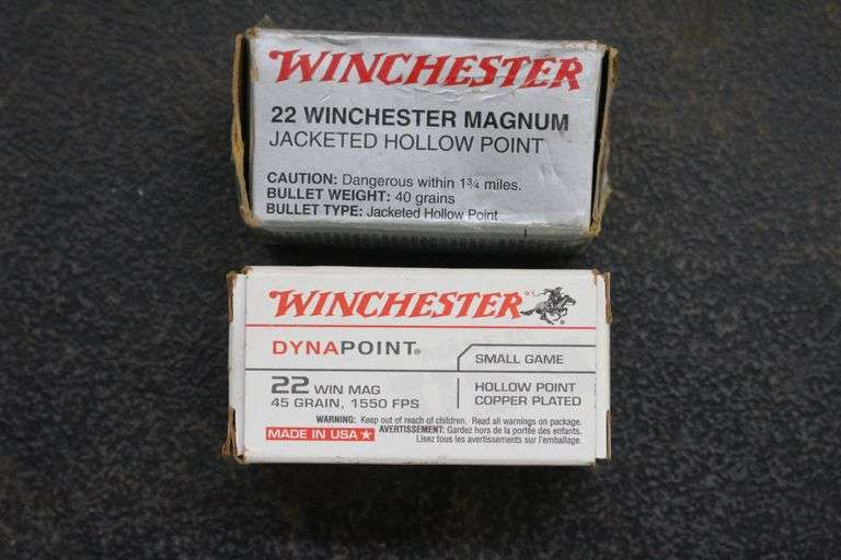 Winchester Dyna Point Small Hame 22 Win Mag 45 Grain Hollow Point Copper Plated Cartridges, Winchester Super X 22 Winchester Magnum 45 GR Jacketed Hollow Point image