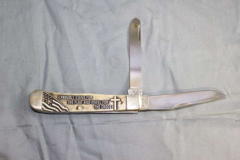 Case XX 6254 SS "God Bless America" 2 Blade Trapper Pocket Knife image