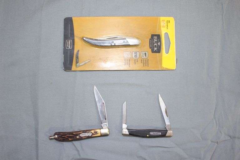 Buck Single Blade Toothpick Pocket Knife, Uncle Henry Single Blade Pocket Knife, and Buck 2 Blade Pocket Knife image