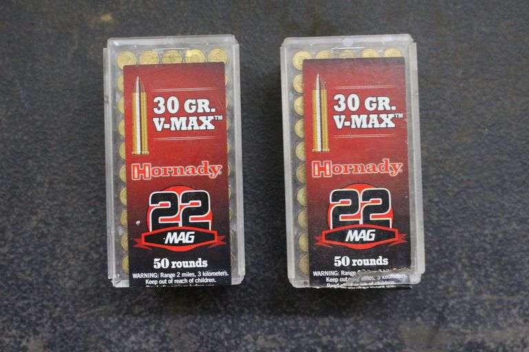 (2) Boxes of Hornady 30 gr VMAX 22 Mag image