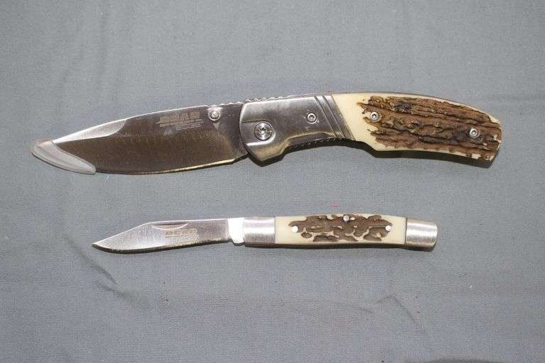 Bear Edge Limited Edition Single Blade Locking Pocket Knife, Bear Edge Single Blade Pocket Knife, and Tin Case image