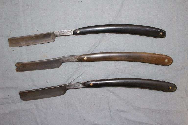 Knight of Honor, Wester Bros., B. Worth and Sons Single Blade Straight Razors, and (4) Original Boxes image