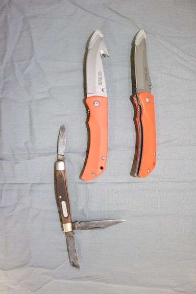 Old Timer Locking Single Blade Pocket Knife, Old Timer Locking Single Blade and Gut Hook Pocket Knife, and Schrade Old Timer 3 Blade Pocket Knife image
