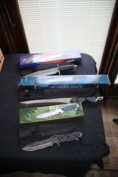 Frost Cutlery Hunting Knife and Sheath, 12 Inch Fixed Blade Knife and Sheath, and Operating Freedom Knife and Sheath image