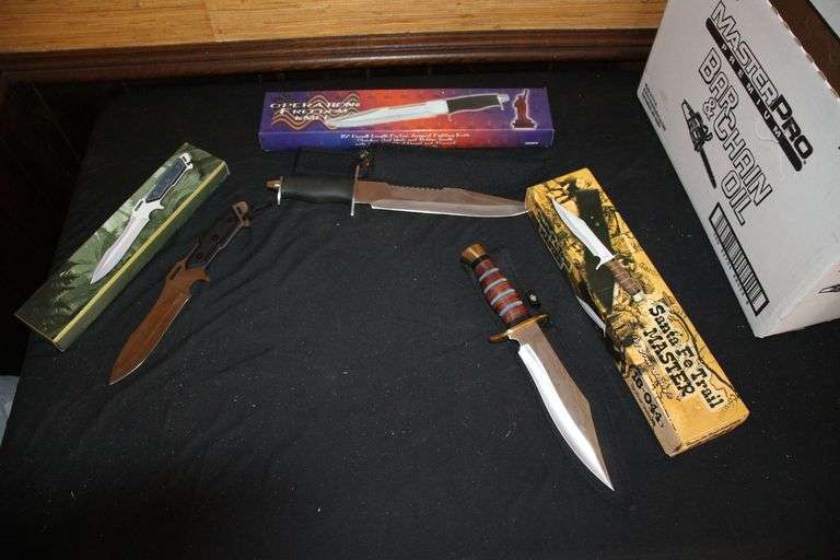 Operations Freedom Fixed Blade Knife and Sheath, 12 Inch Fixed Blade Knife, and Santa Fe Trail Master by Frost Cutlery Fixed Blade Knife and Sheath image