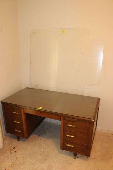 Glass Top Executive Desk and Floor Mat image