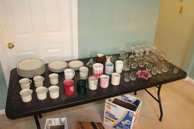 Brick Oven Plates, Saucers, Mugs, Coffee Mugs, Wine Glasses, Candy Dish, Glasses, and Misc. Glassware image