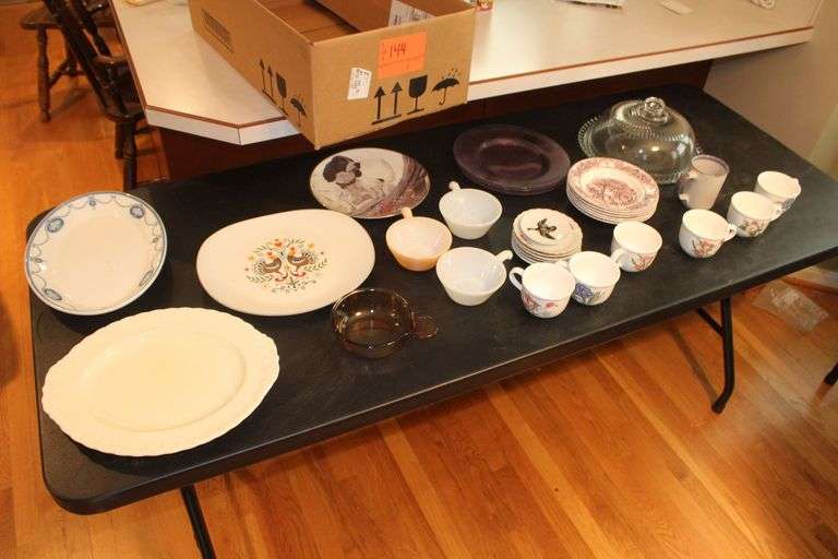 Glass Cake Platter, Decorative Plates, Soup Bowls, Platters, Cups, and Misc. image