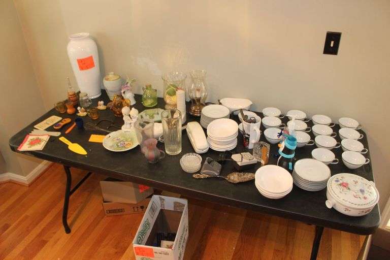 Vases, Figurines, Plates, Cups, Saucers, Phone, and Misc. image