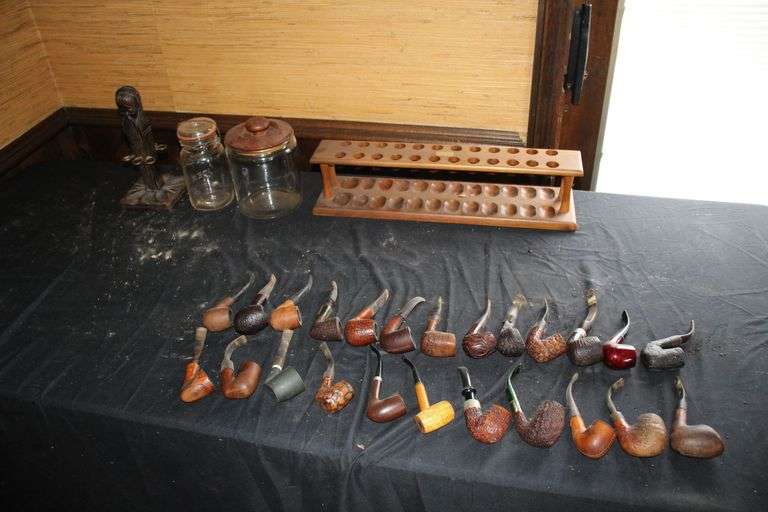 Pipe Stands, Jars, and (24) Pipes image