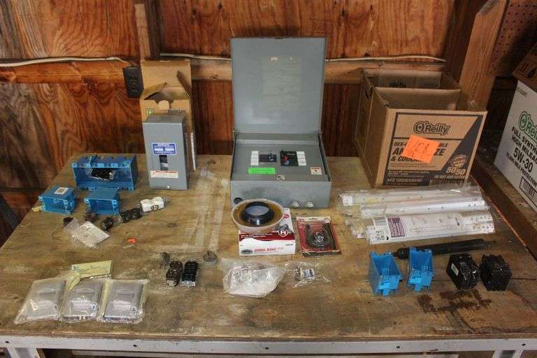 8 Breaker-Breaker Box, 70 Amp Load Center, Electrical Boxes, 20 V Breakers, Outdoor Outlet Covers, Toilet Flapper, Drawer Rails, and Misc. image