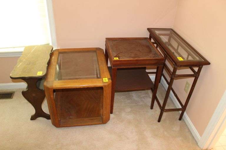 Magazine Rack End Table, Glass Top Hallway Table, Glass Top End Table, and 2-Shelf End Table image