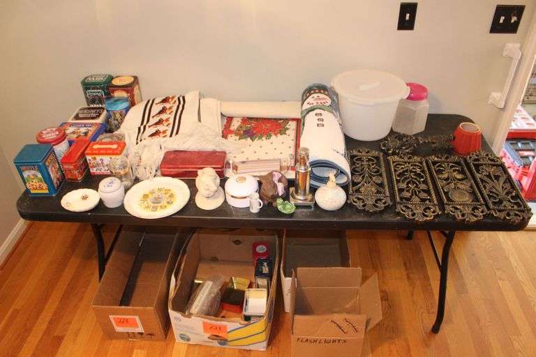 Metal Decorative Cans, Figurines, Rugs, Wall Decor, and Misc. image