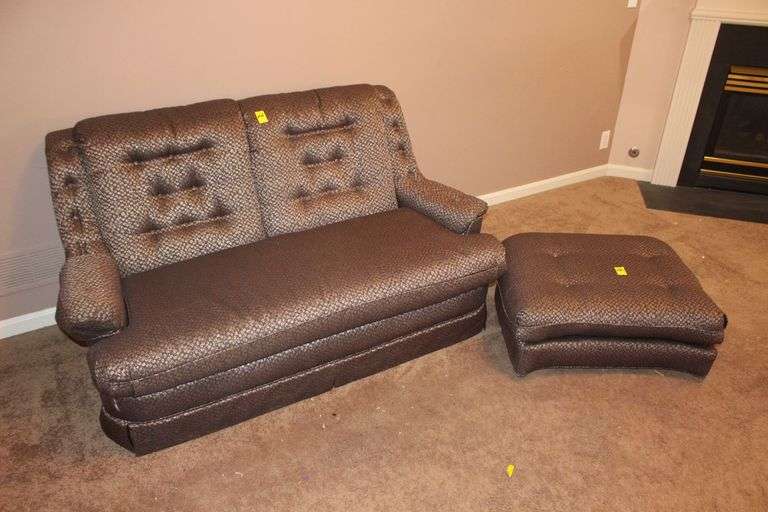 Loveseat with Ottoman on Wheels image