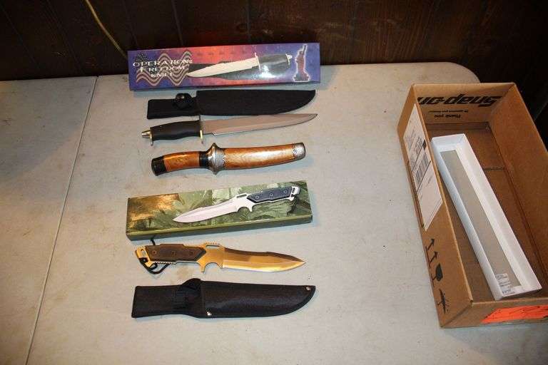 Operations Freedom Fixed Knife and Sheath, 12 Inch Fixed Blade Knife and Sheath, and Fixed Blade Knife and Cover image